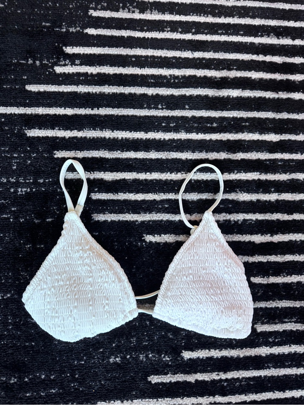 M wild fable White Smocked Triangle Bikini Top